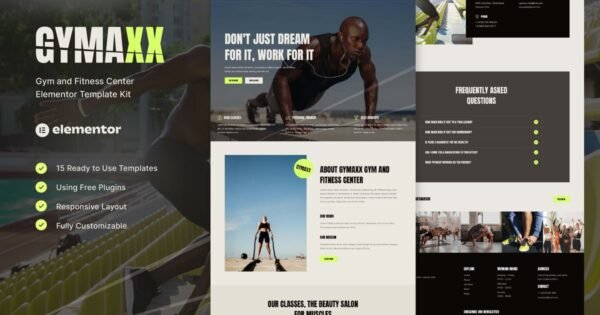 Gymaxx – Gym & Fitness Center Elementor Template Kit