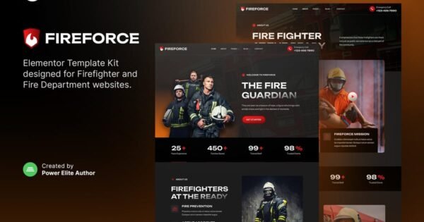 Fireforce – Firefighter & Fire Department Elementor Template Kit