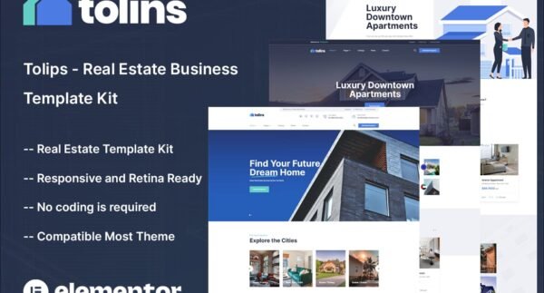 Tolips – Real Estate Business Elementor Template Kit