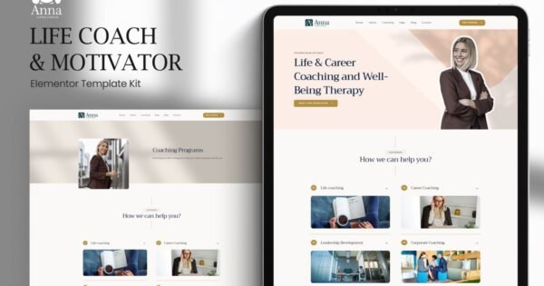 Anna – Life Coach & Motivator Elementor Template Kit