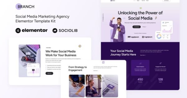 Branch – Social Media Marketing Agency Elementor Template Kit