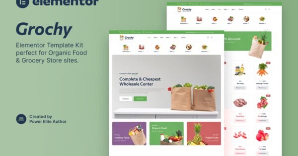 Grochy – Organic Food & Grocery Store Elementor Template Kit