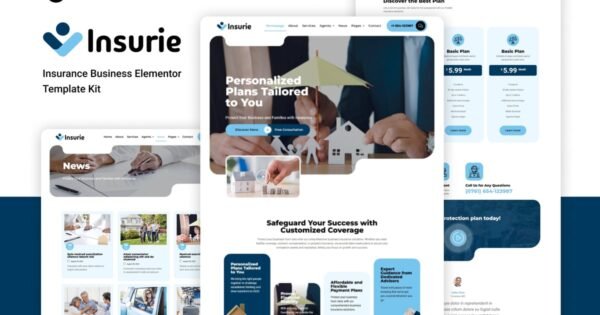 Insurie – Insurance Business Elementor Template Kit