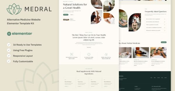 Medral – Alternative Medicine Website Elementor Template Kit