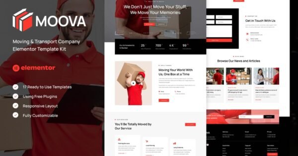 Moova – Moving & Transport Company Elementor Template Kit