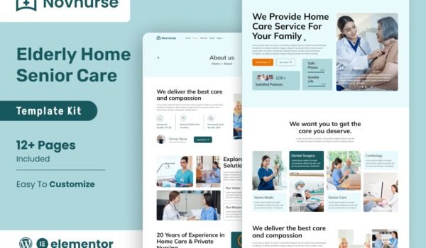 Novnurse – Elderly & Senior Care Services Elementor Template Kit