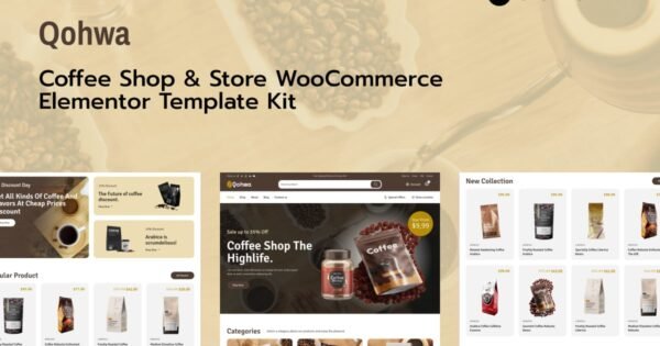 Qohwa – Coffee Shop & Store Ecommerce Elementor Pro Template Kit