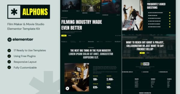 Alphons – Film Maker & Movie Studio Elementor Template Kit