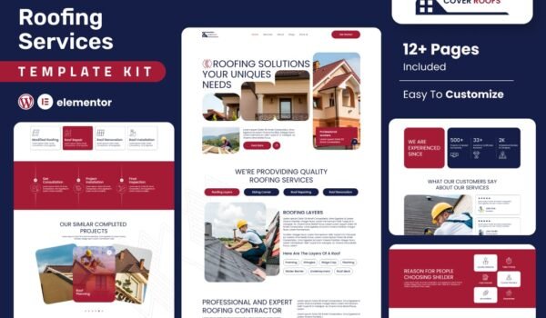 Coverroofs – Roofing Services Elementor Template Kit