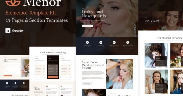 Menor – Makeup Artist & Hair Stylist Elementor Pro Template Kit