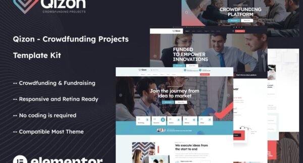 Qizon – Crowdfunding Projects Elementor Template Kit