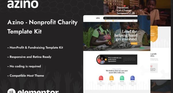 Azino – Nonprofit Charity Elementor Template Kit