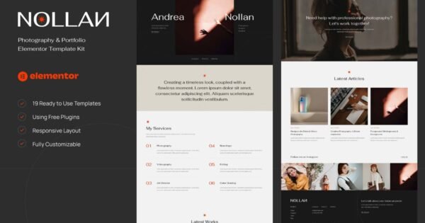 Nollan – Photography & Portfolio Elementor Template Kit