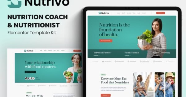 Nutrivo – Nutrition Coach & Nutritionist Elementor Template Kit