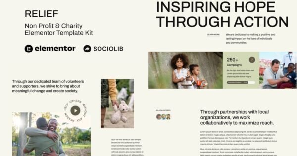 Relief – Non Profit & Charity Elementor Template Kit