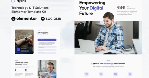 Hybrid – Technology & IT Solutions Elementor Template Kit