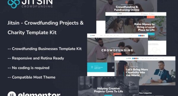 Jitsin – Crowdfunding Projects & Charity Template Kit
