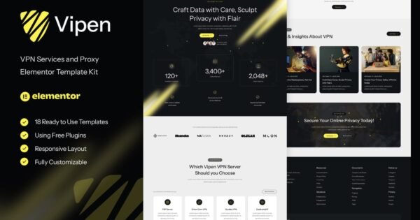 Vipen – VPN Services & Proxy Elementor Template Kit