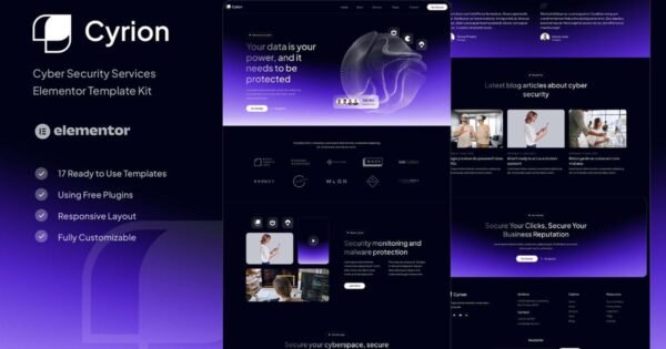 Cyrion – Cyber Security Services Elementor Template Kit