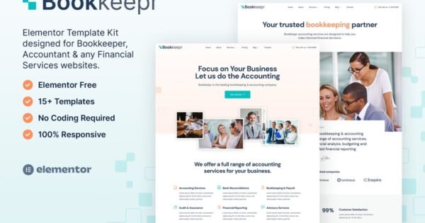BookKeepr – Bookkeeping & Accounting Service Elementor Template Kit
