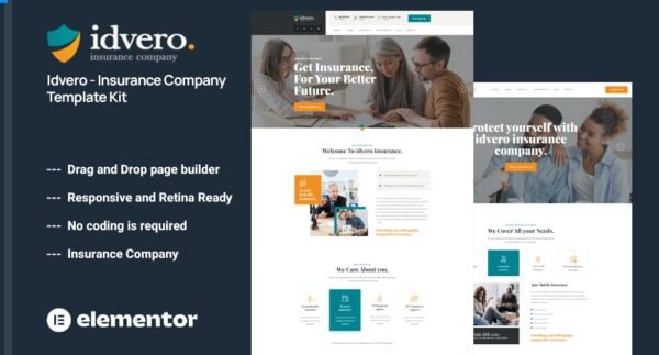 Idvero – Insurance Company Elementor Template Kit