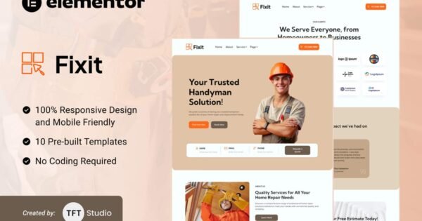 Fixit – Handyman Services Elementor Template Kit