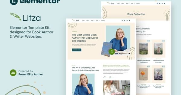Litza – Book Author & Writer Elementor Template Kit