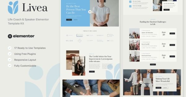 Livea – Life Coach & Speaker Elementor Template Kit