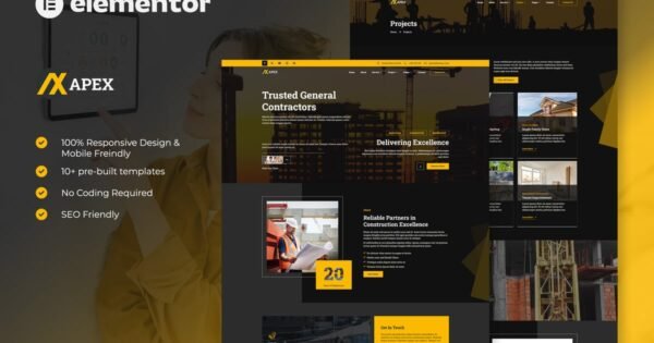 Apex – Construction Elementor Template Kit