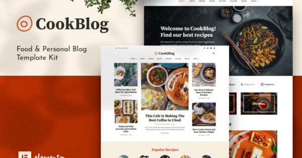 CookBlog – Food & Personal Blog Elementor Template Kit