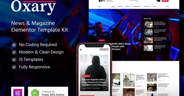 Oxary – News & Magazine Elementor Template Kit