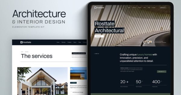Rosttate – Architecture & Interior Design Elementor Template Kit
