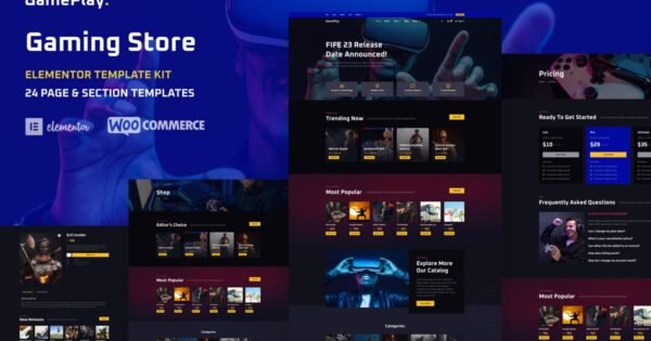 GamePlay – Video Game Store Elementor Template Kit