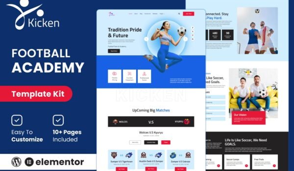 Kicken – Football & Sports Academy Elementor Template Kit