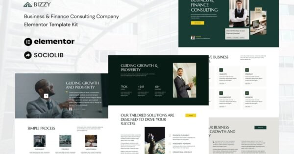 Bizzy – Business & Finance Consulting Company Elementor Template Kit