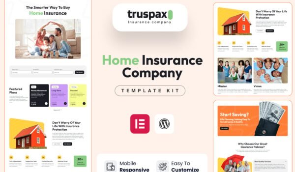 Truspax – Insurance Agency Elementor Template Kit