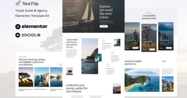 NexTrip – Travel Guide & Agency Elementor Template Kit