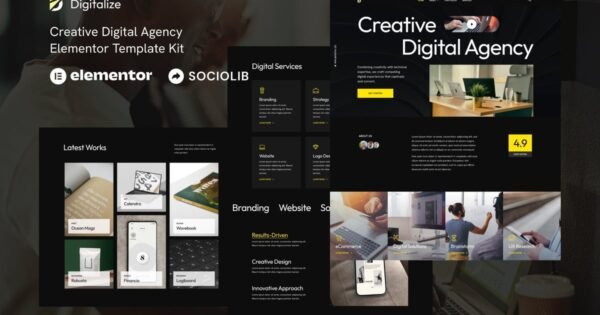 Digitalize – Creative Digital Agency & Portfolios Elementor Template Kit