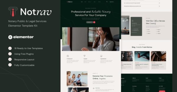 Notrav – Notary Public & Legal Services Elementor Template Kit