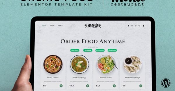 Monte – Online Food Elementor Template Kit