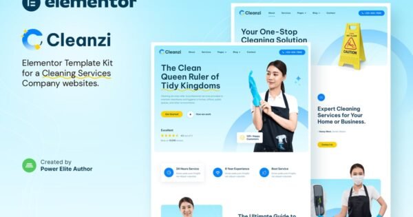 Cleanzi – Cleaning Services Elementor Template Kit