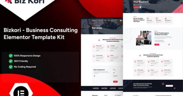 Bizkori – Business Consulting Elementor Pro Template Kit