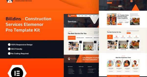 Billdins – Construction Services Elemenor Pro Template Kit