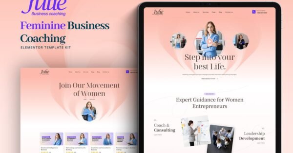 Julie – Feminine Business Coaching Elementor Template Kit