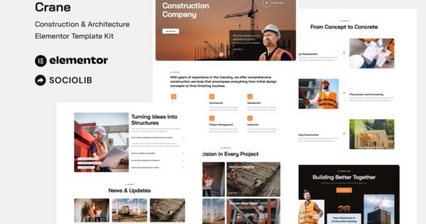Crane – Construction & Architecture Elementor Template Kit