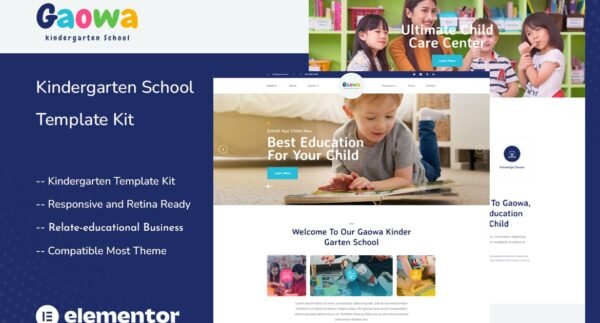 Gaowa – Kindergarten School Elementor Template Kit