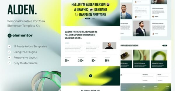 Alden – Personal Creative Portfolio Elementor Template Kit