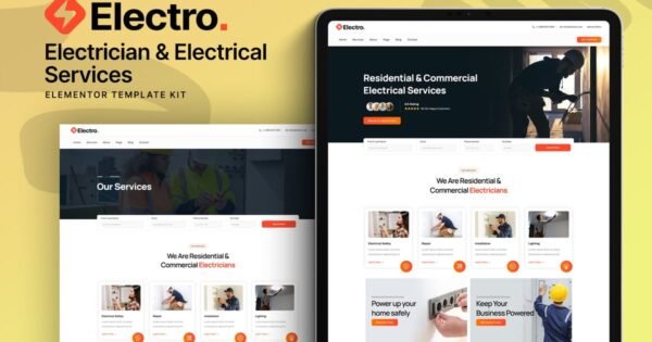 Electro – Electrician & Electrical Services Elementor Template Kit
