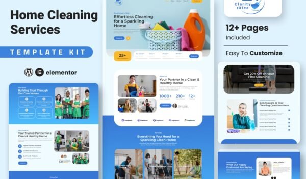 ClarityShine – Cleaning Service Company Elementor Template Kit