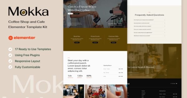 Mokka – Coffee Shop & Cafe Elementor Template Kit